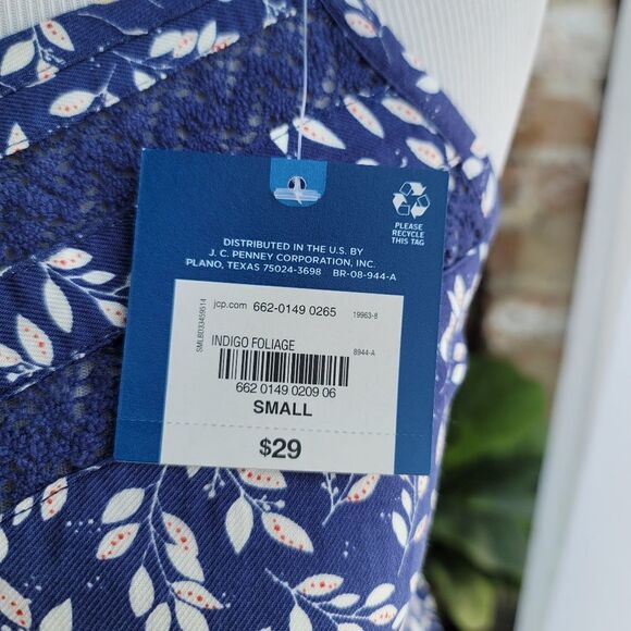 Arizona Indigo Foilage Babydoll Tank - Picture 2 of 3